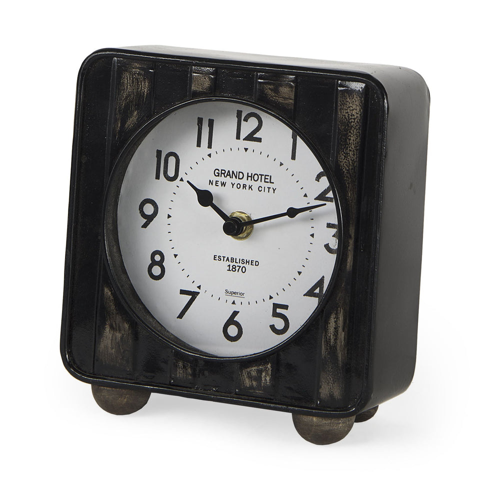 Mercana - Karl Iron Rounded Square Table Clock