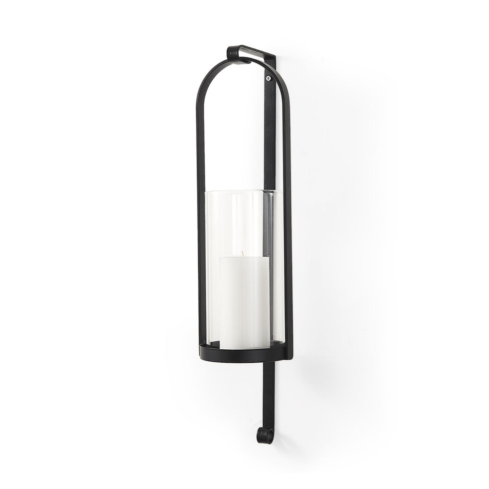 Mercana - Kero Black Metal Wall Candle Holder