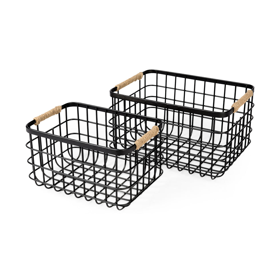 Mercana - Marius Basket in Black, Metal
