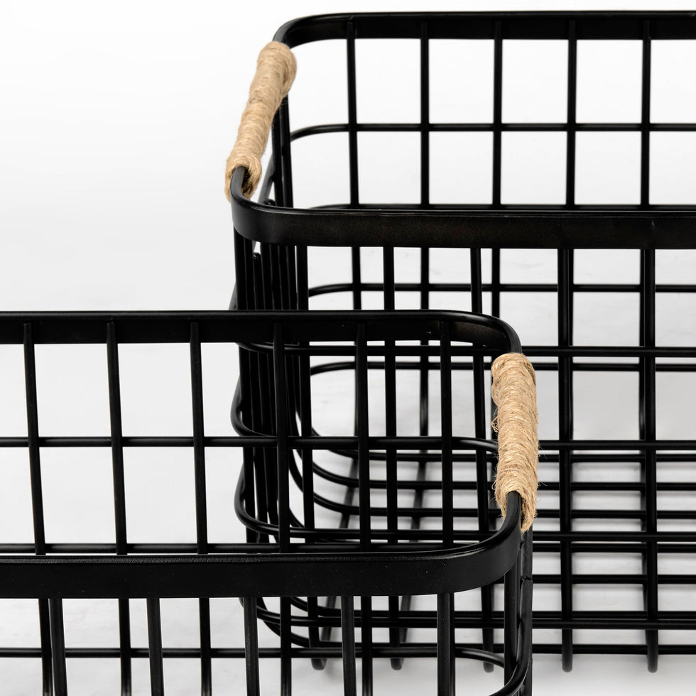 Mercana - Marius Basket in Black, Metal