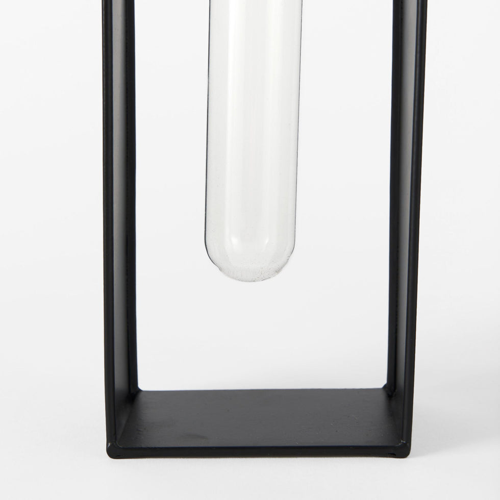 Mercana - Boyer Black Metal W/Glass Test Tube Decorative Objects (Set of 2)