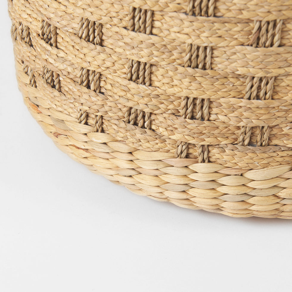 Mercana - Michelle Pouf in Brown, Seagrass
