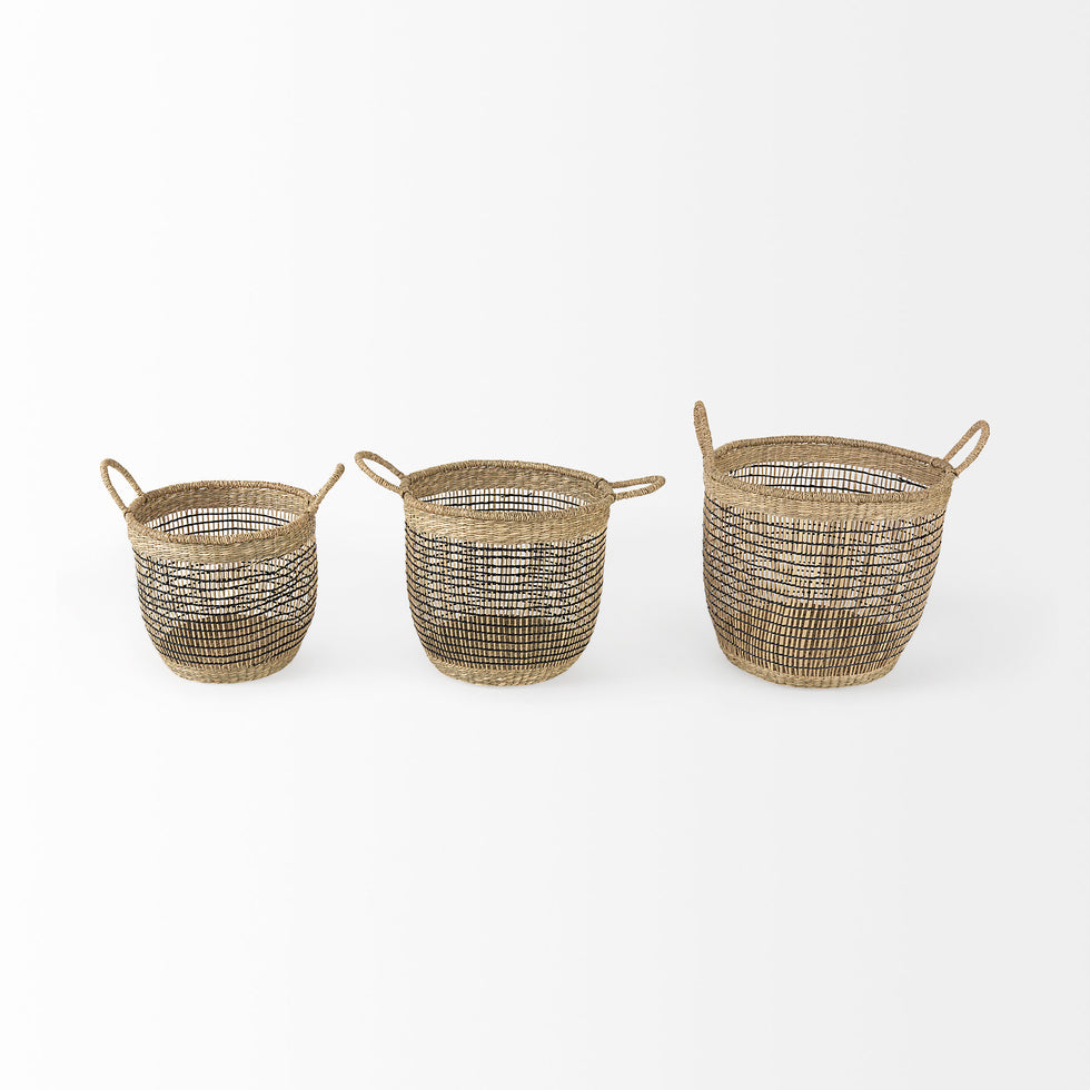 Mercana - Triopas Basket in Brown, Seagrass
