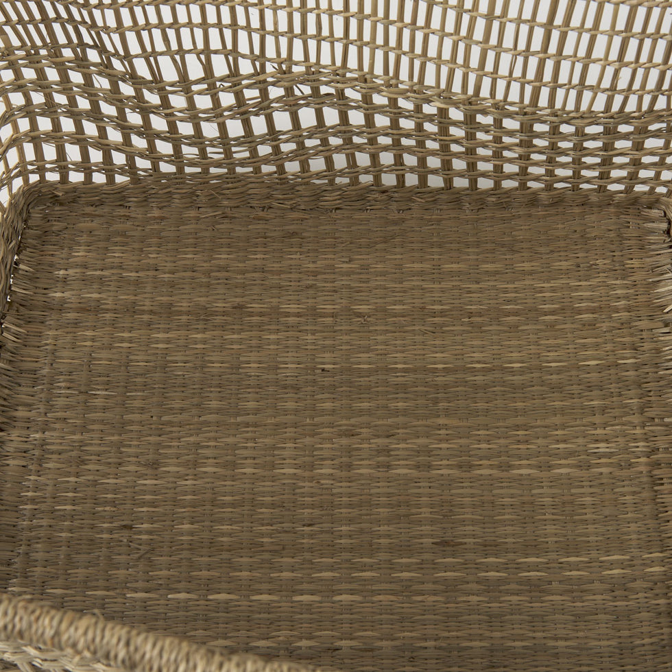Mercana - Bellisa Medium Brown Seagrass Rectangular Basket/Handles (Set of 2)