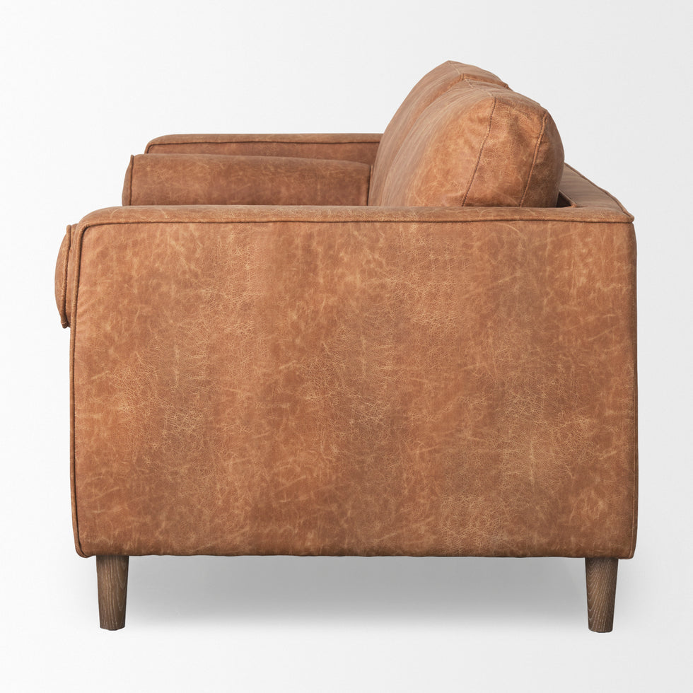 Mercana - Loretta Sofa in Red, Faux Leather