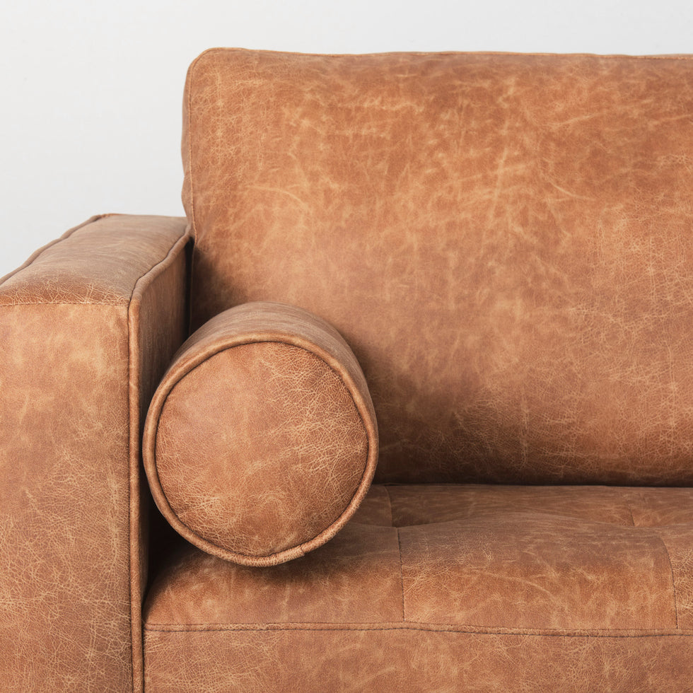 Mercana - Loretta Sofa in Red, Faux Leather