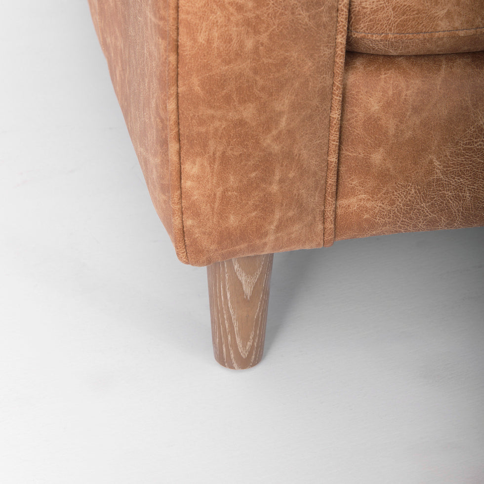 Mercana - Loretta Sofa in Red, Faux Leather