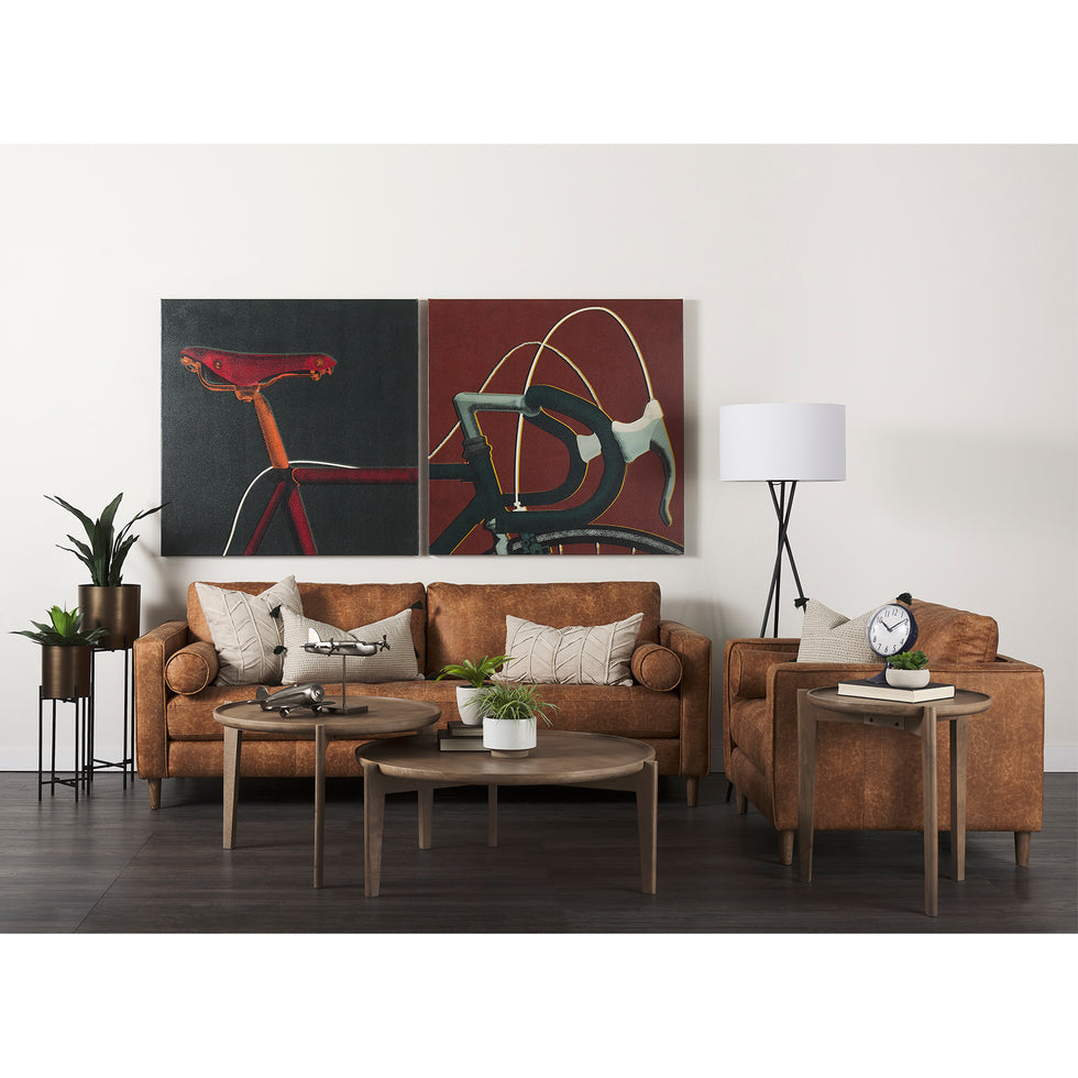 Mercana - Loretta Sofa in Red, Faux Leather