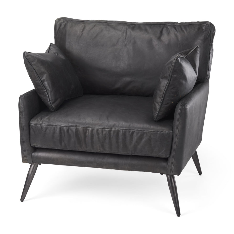 Mercana - Cochrane Accent Chair in Black, Leather
