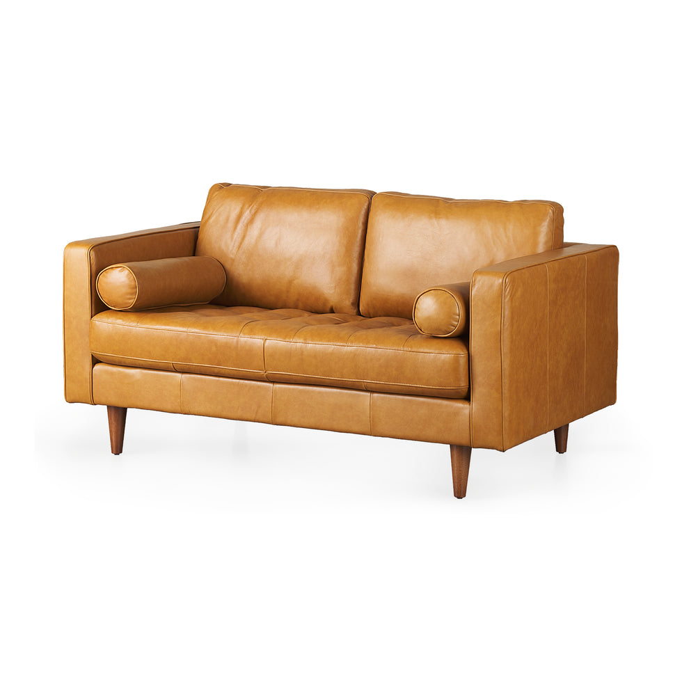 Mercana - Svend Loveseat in Tan, Leather