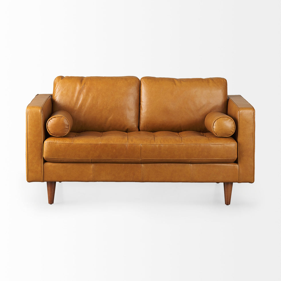 Mercana - Svend Loveseat in Tan, Leather