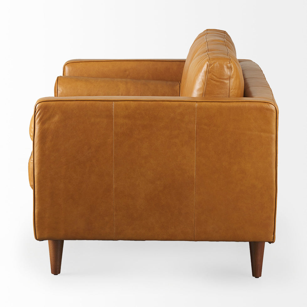 Mercana - Svend Loveseat in Tan, Leather
