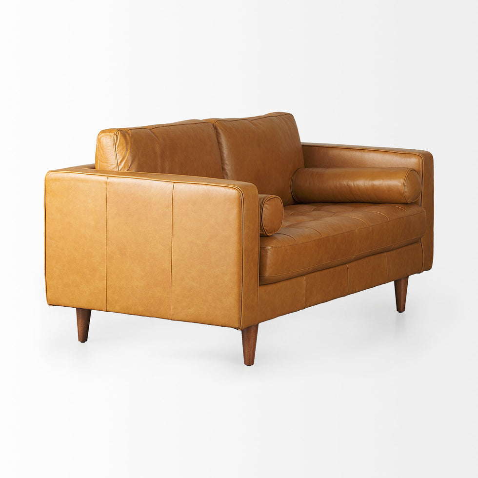 Mercana - Svend Loveseat in Tan, Leather
