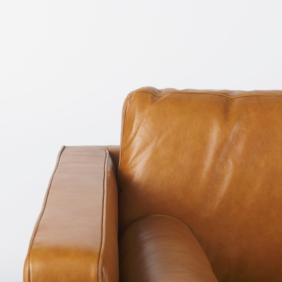 Mercana - Svend Loveseat in Tan, Leather