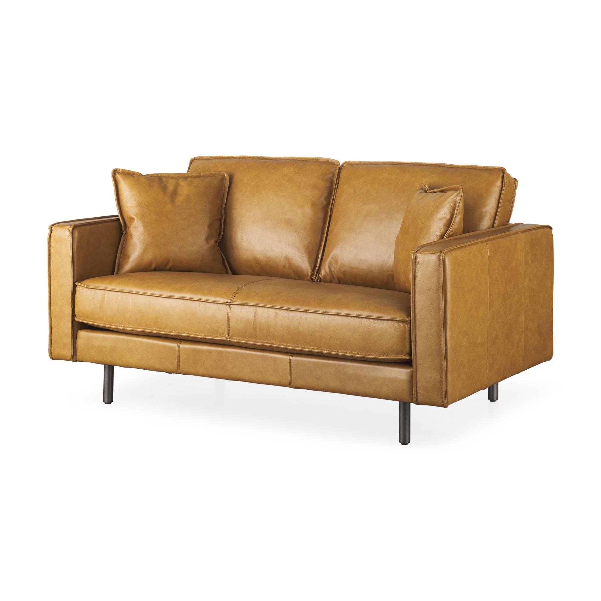 Mercana - D'Arcy Loveseat in Tan, Leather