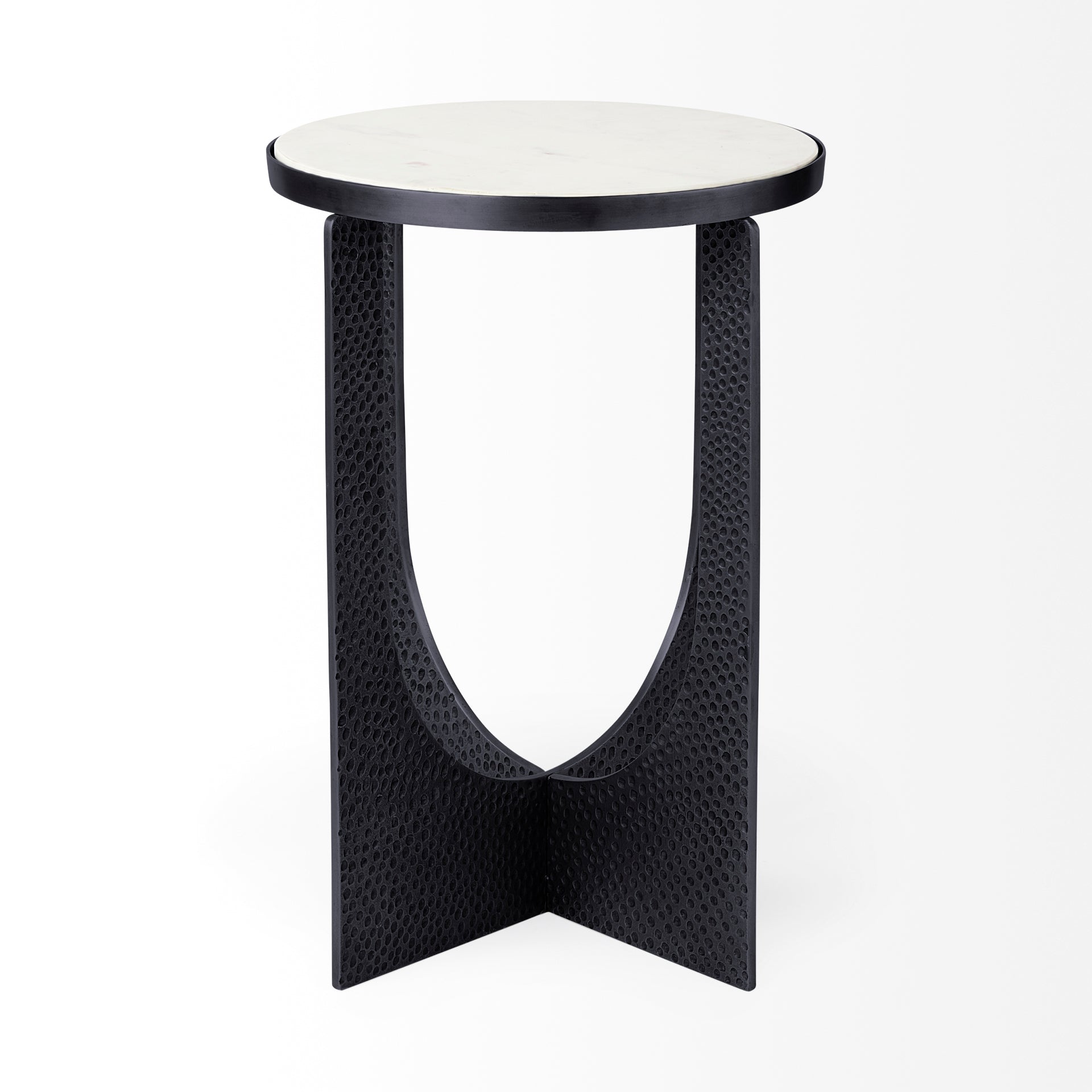 Mercana - Patrick Accent Table in Black, Marble