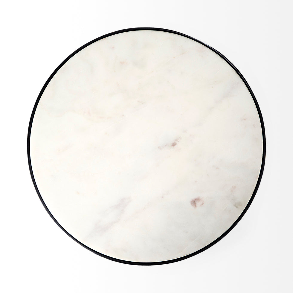 Mercana - Patrick Accent Table in Black, Marble