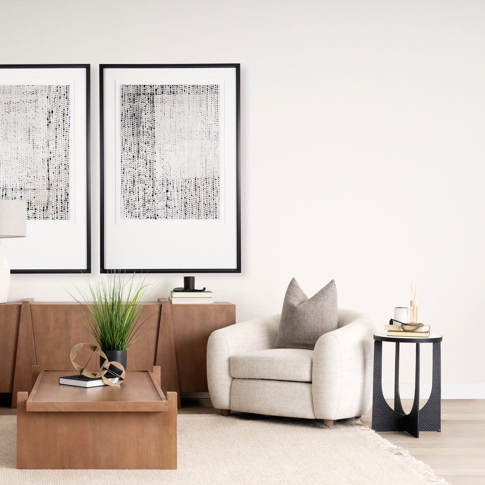 Mercana - Patrick Accent Table in Black, Marble