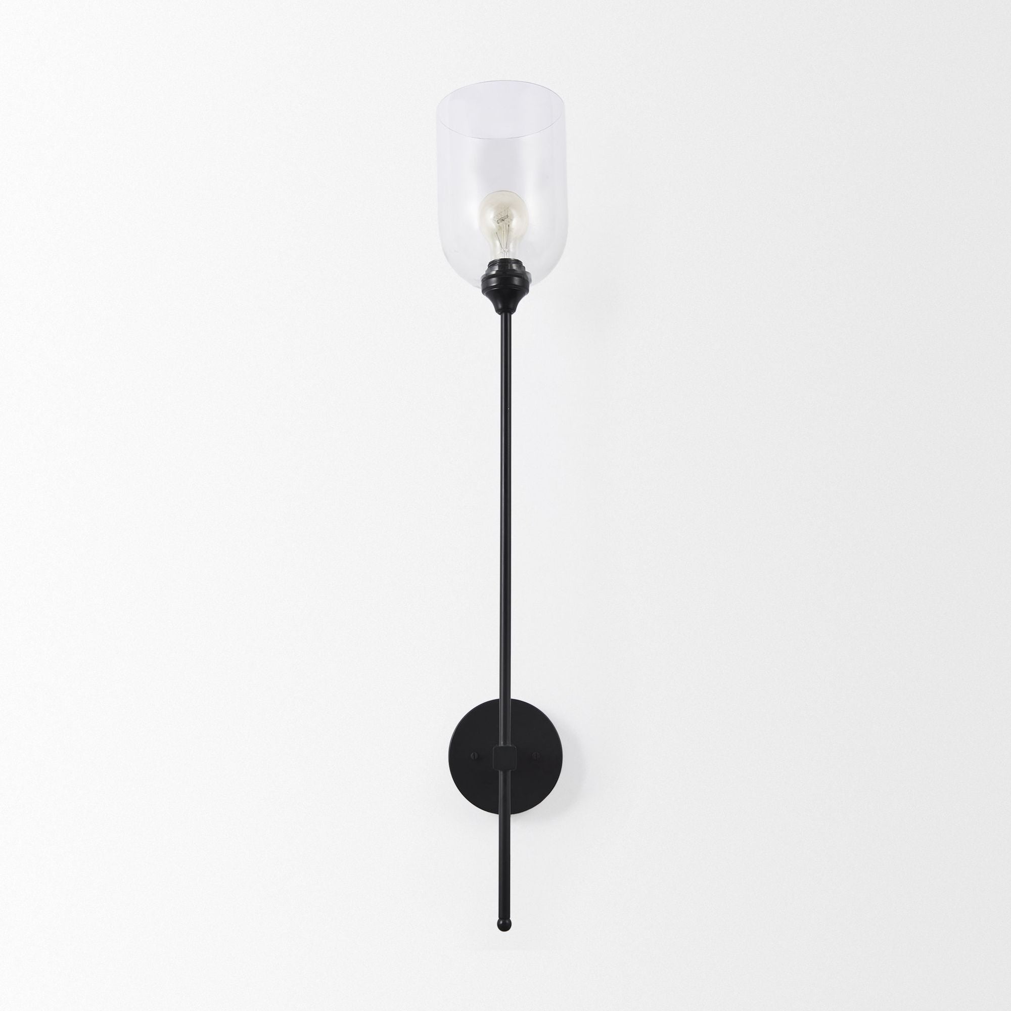 Mercana - Clyde Matte Black with Glass Round Wall Sconce