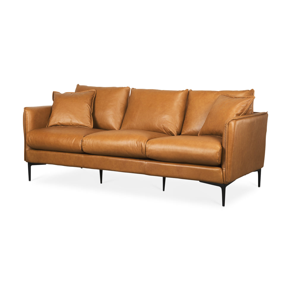 Mercana - Lake Como Sofa in Tan, Genuine Leather