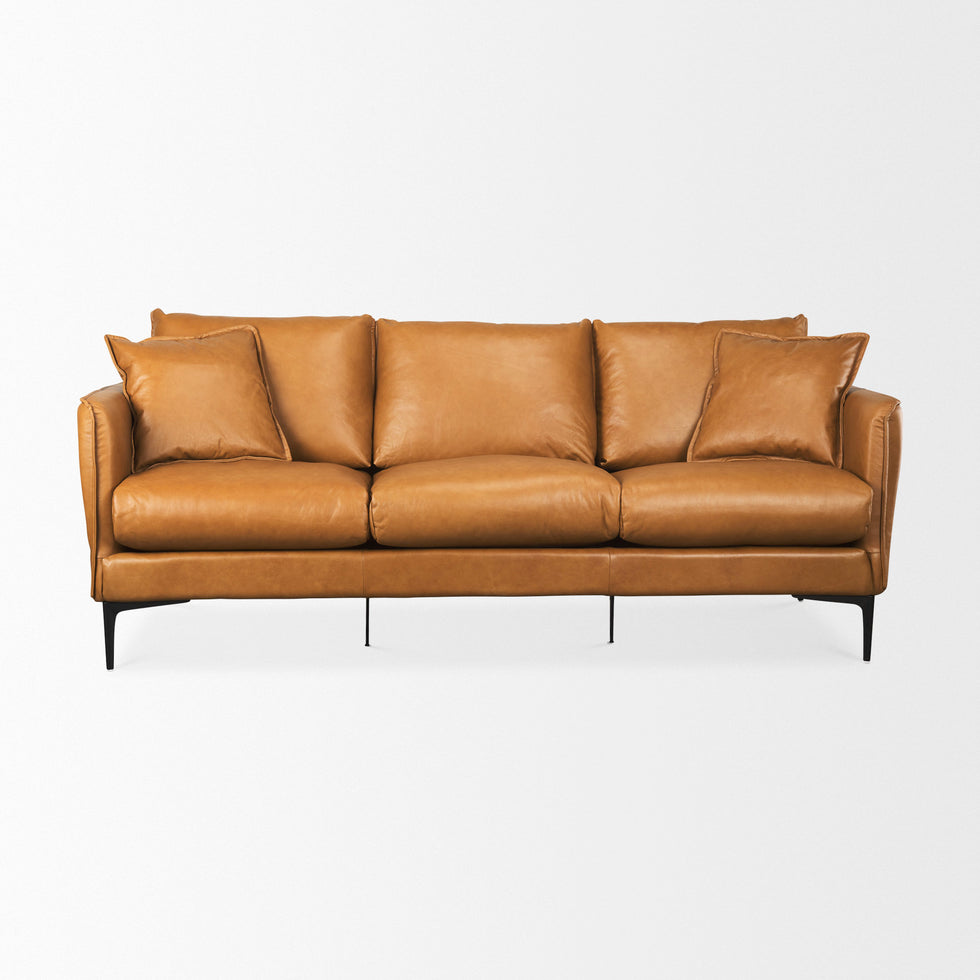 Mercana - Lake Como Sofa in Tan, Genuine Leather