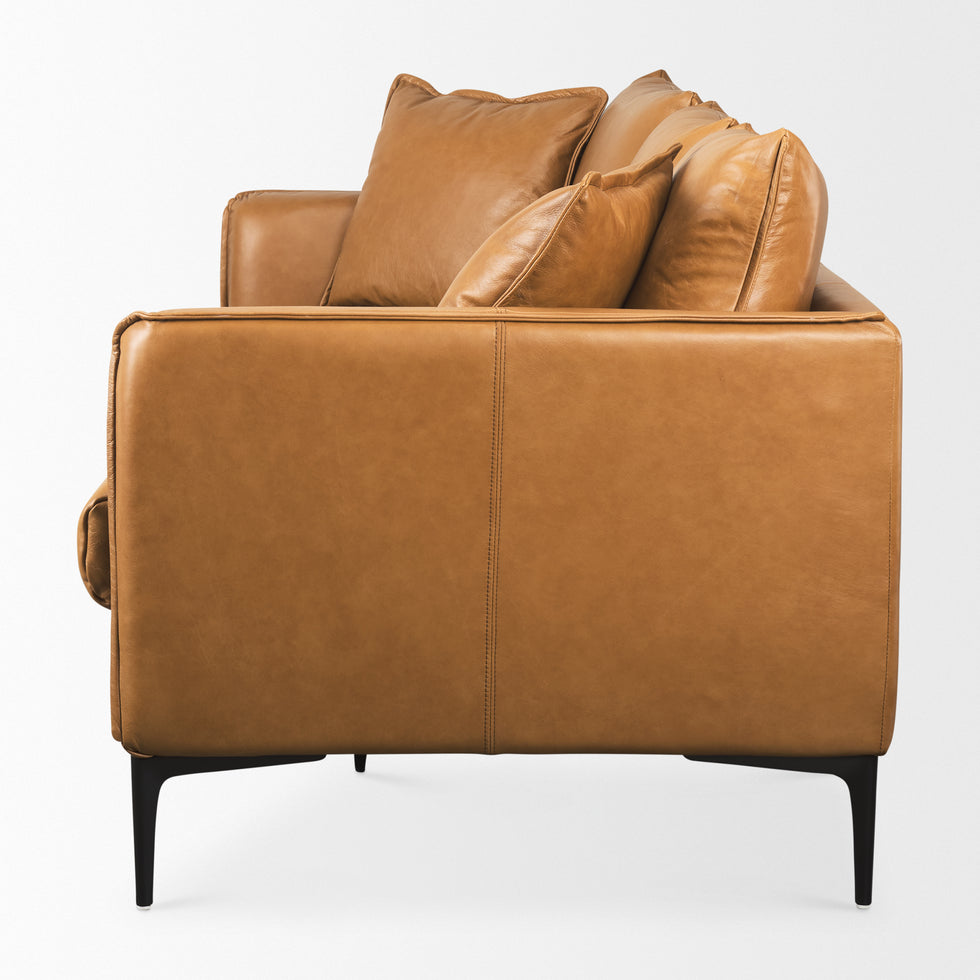 Mercana - Lake Como Sofa in Tan, Genuine Leather