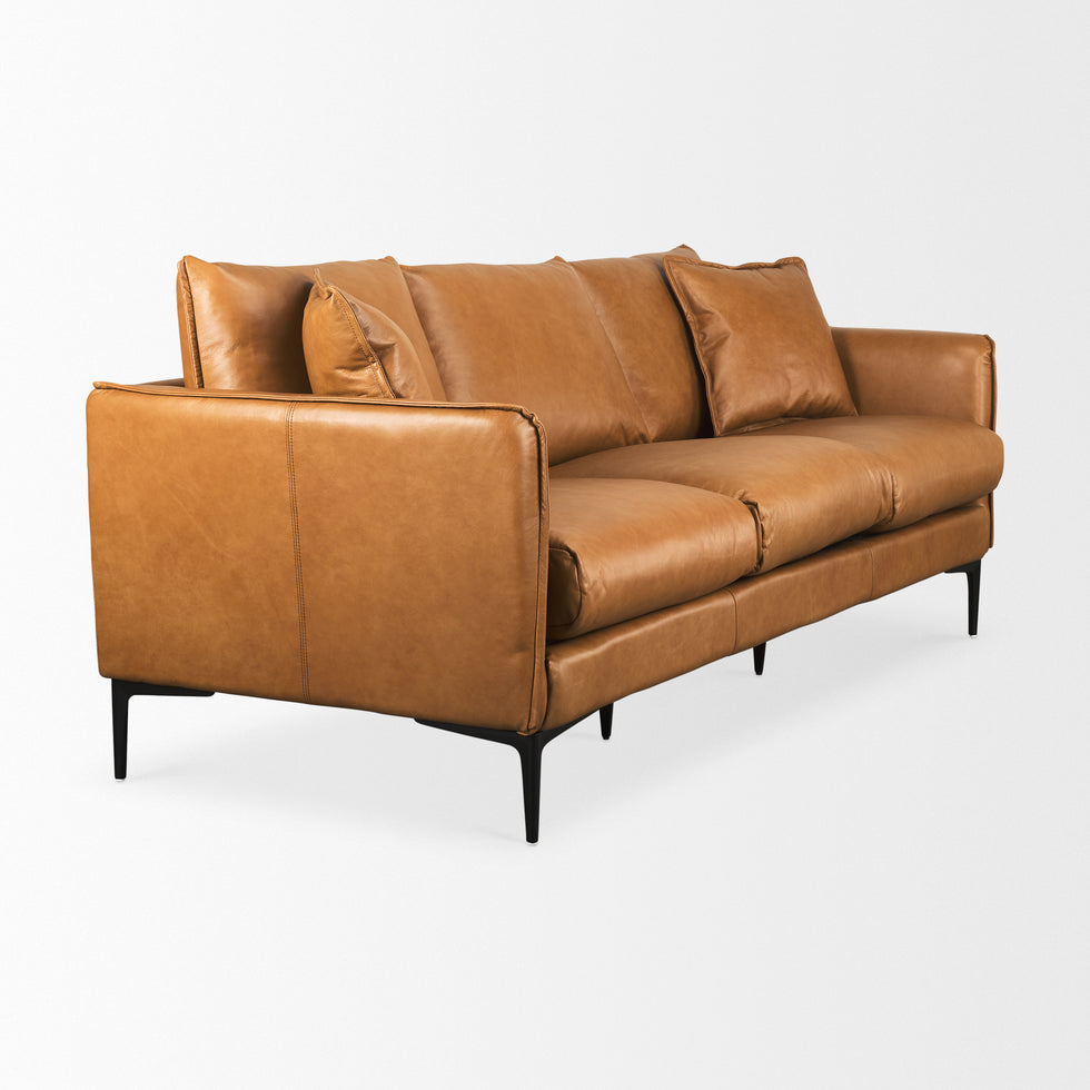 Mercana - Lake Como Sofa in Tan, Genuine Leather