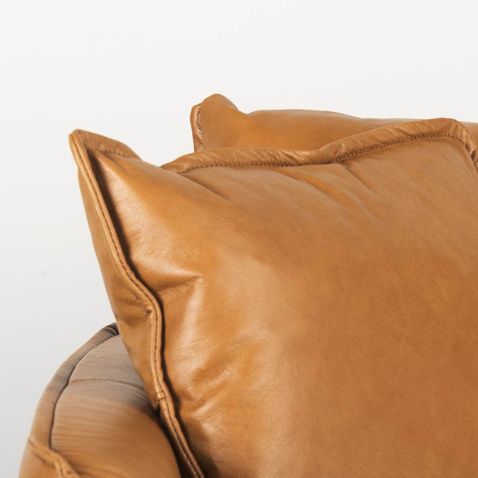 Mercana - Lake Como Sofa in Tan, Genuine Leather