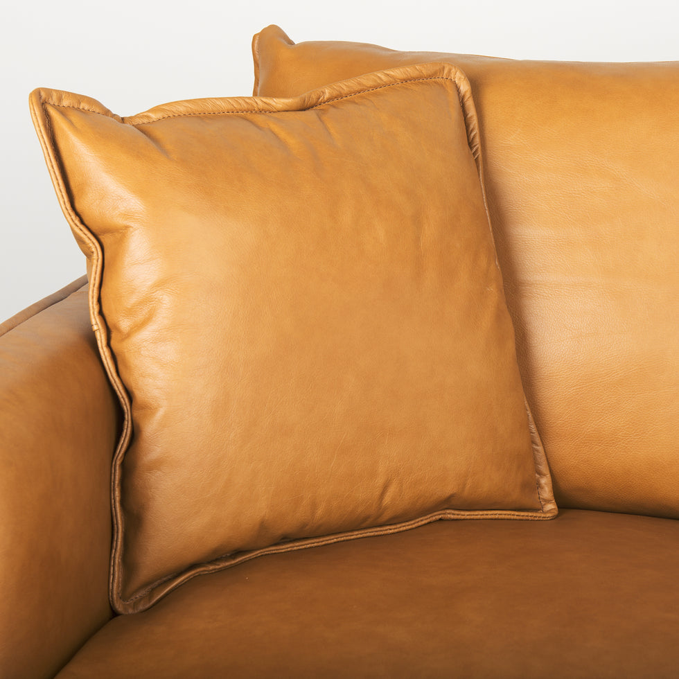 Mercana - Lake Como Sofa in Tan, Genuine Leather