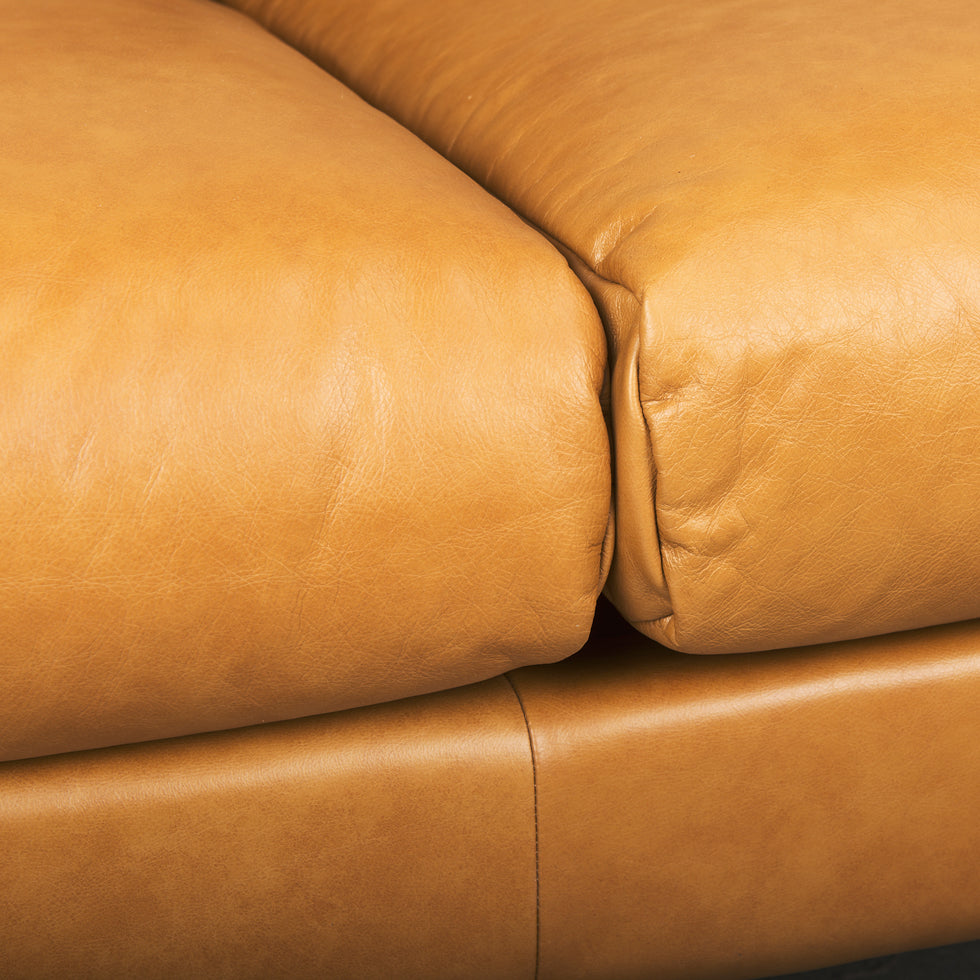 Mercana - Lake Como Sofa in Tan, Genuine Leather