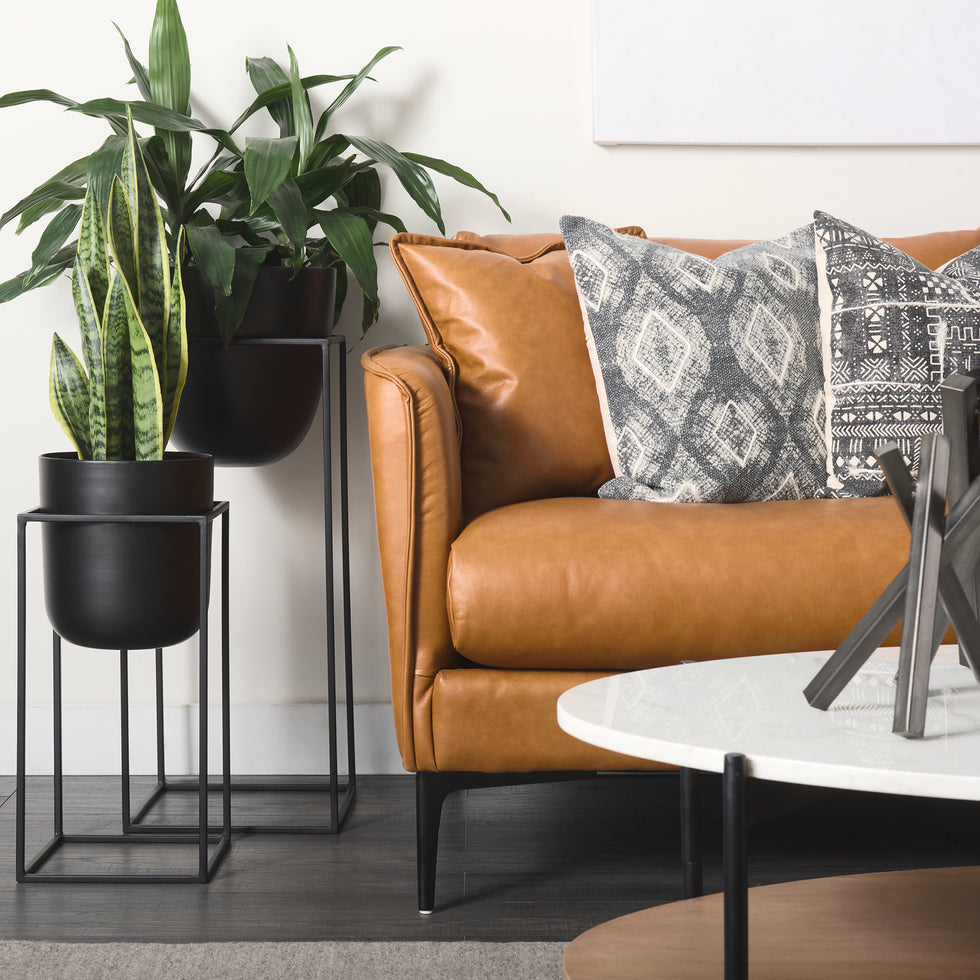 Mercana - Lake Como Sofa in Tan, Genuine Leather