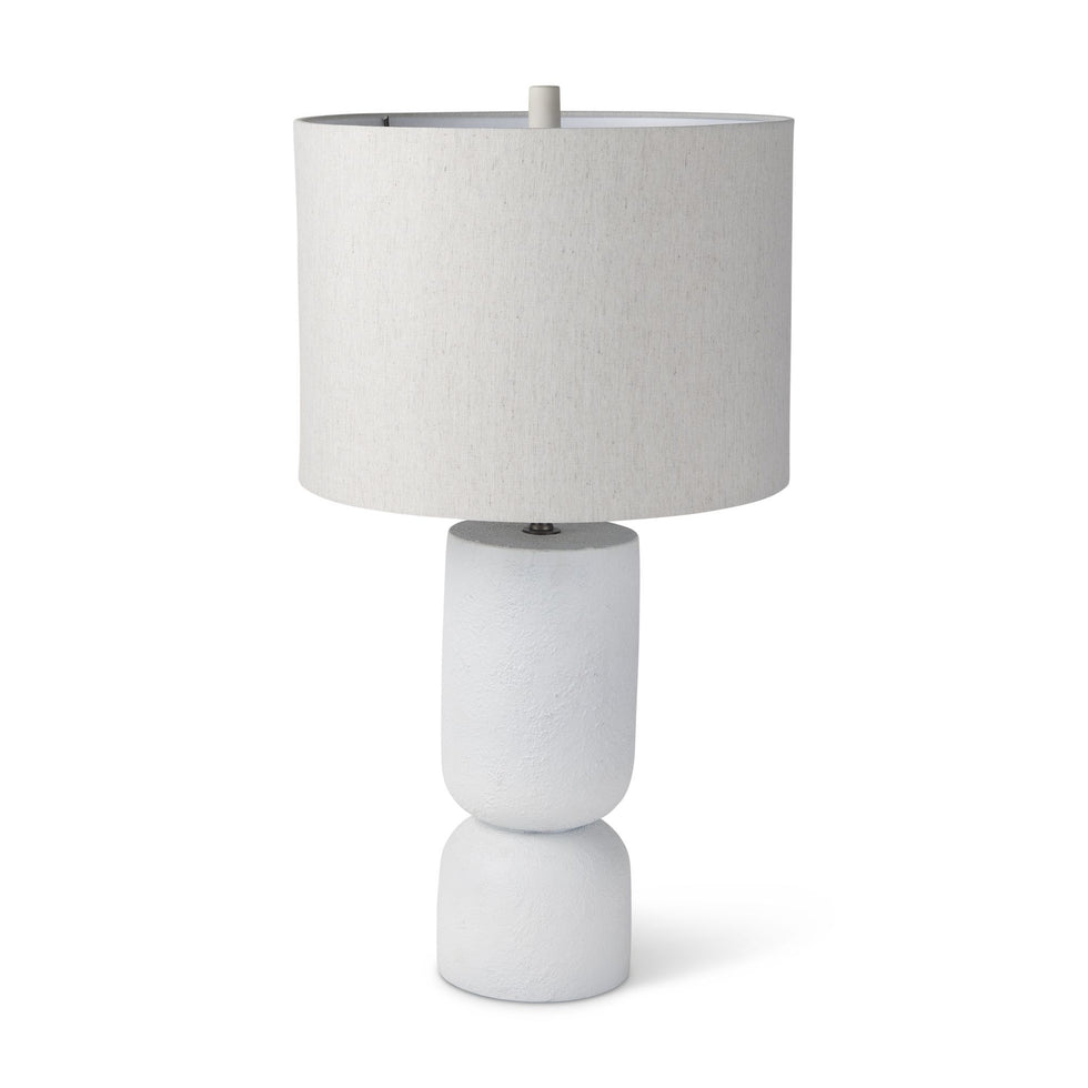 Mercana - Everly White Cement with Beige Shade Table Lamp