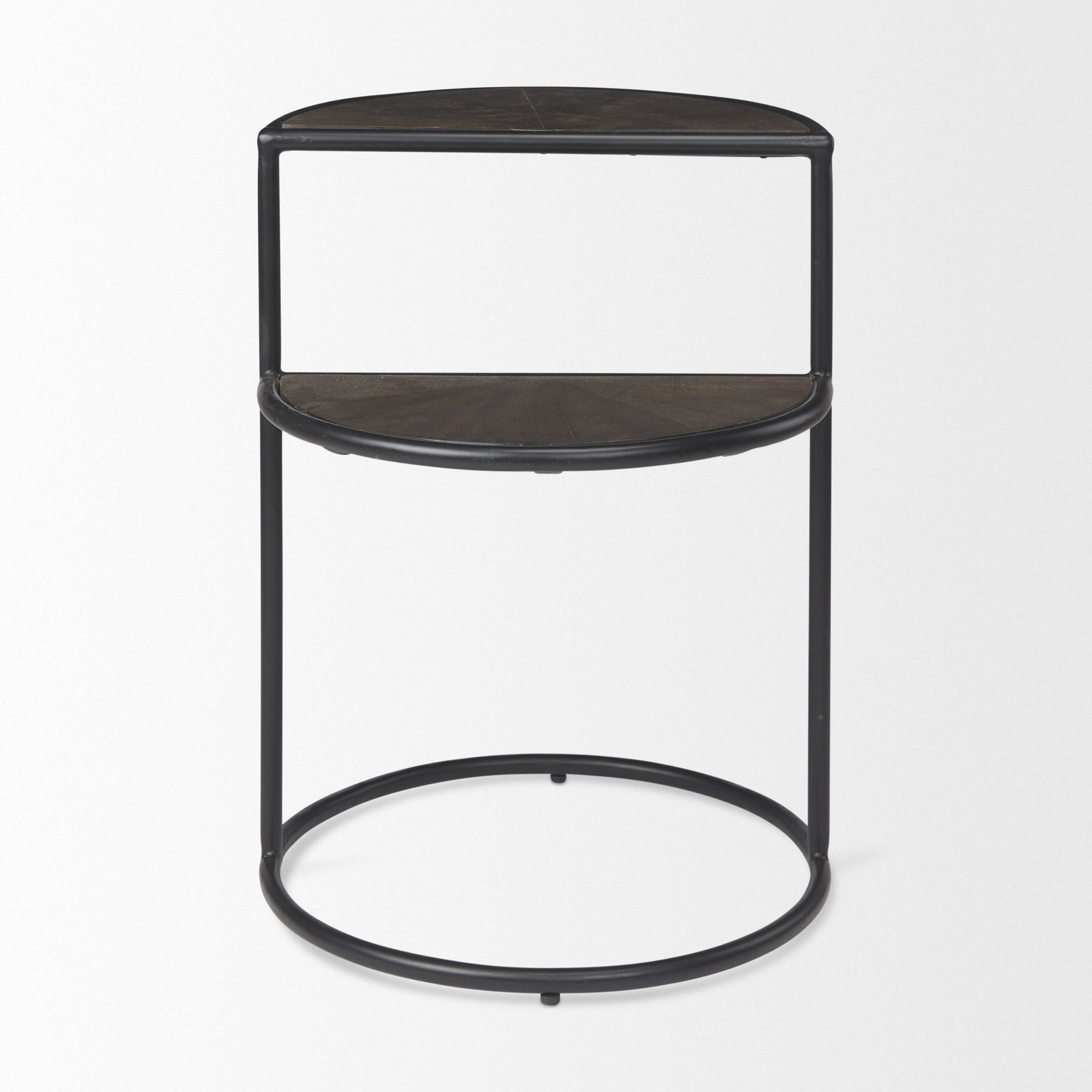 Mercana - Arlo Brown Wood with Black Metal End Table