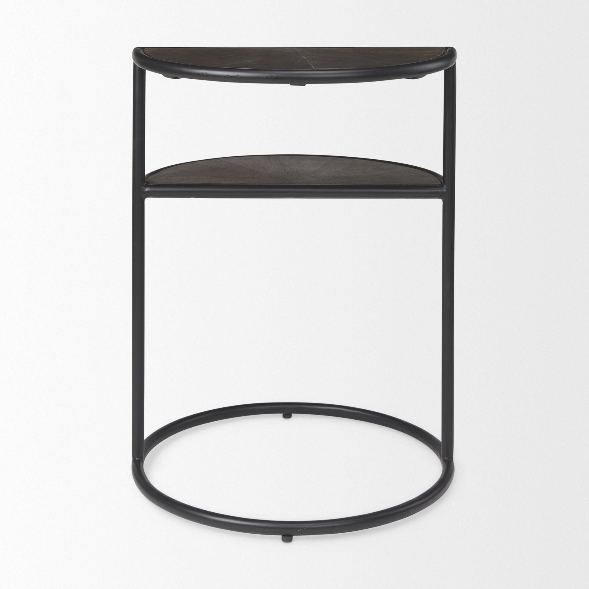 Mercana - Arlo Brown Wood with Black Metal End Table