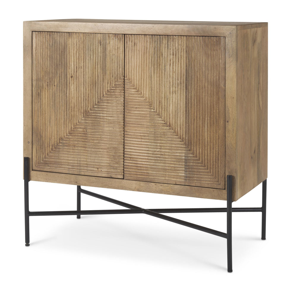 Mercana - Cairo 2 Door Wood and Metal Cabinet
