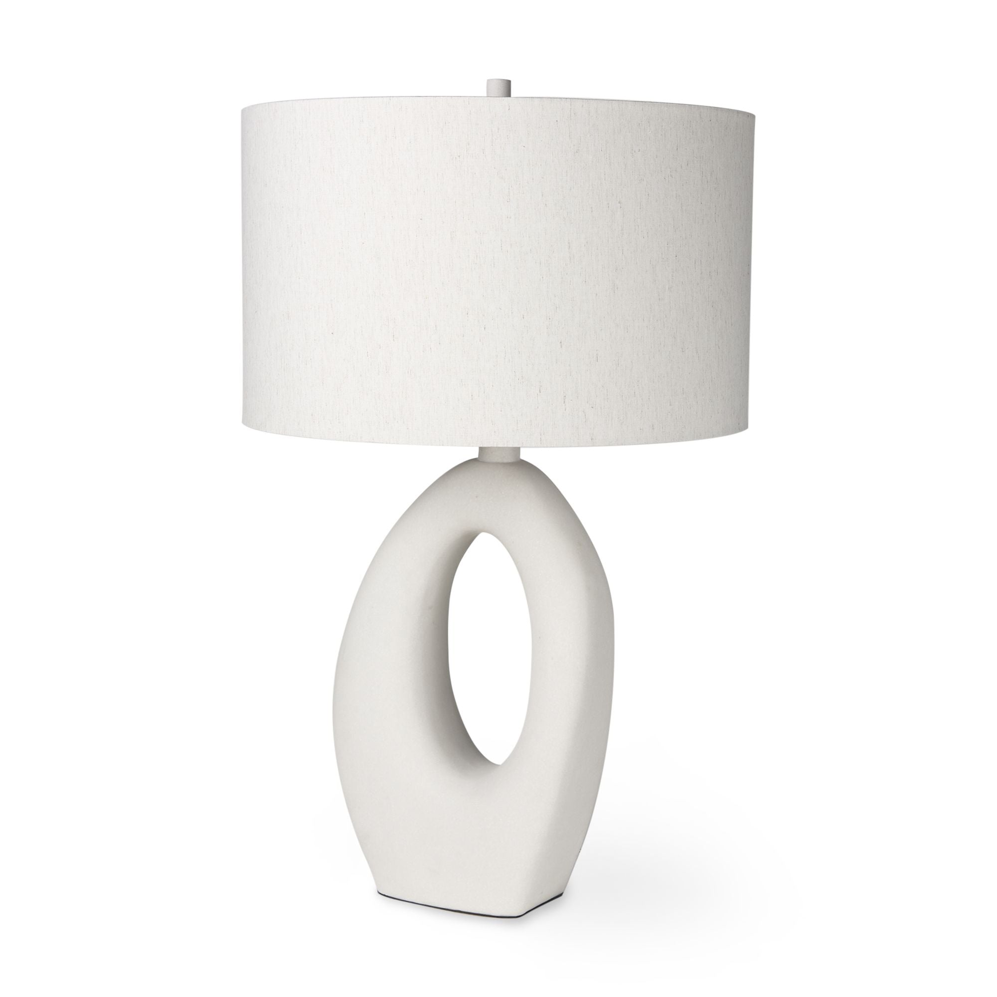 Mercana - Tao Cream Base with White Shade Table Lamp