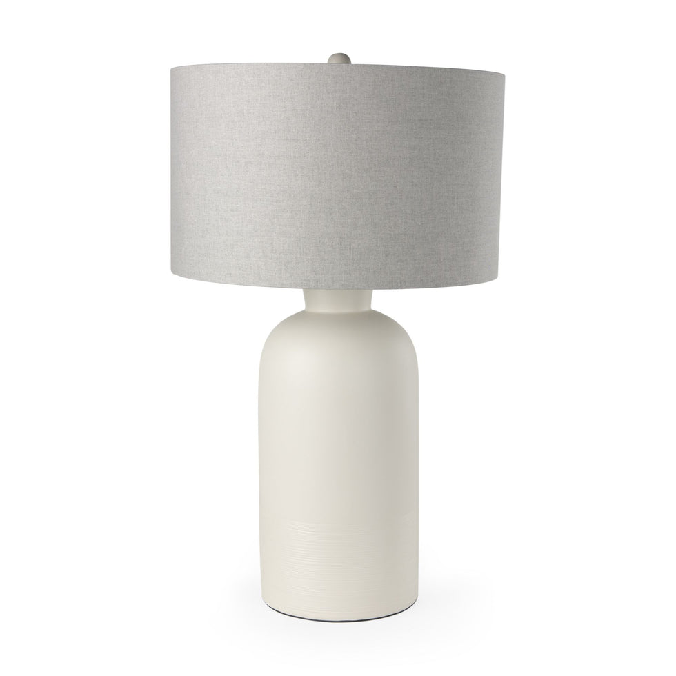 Mercana - Cato Cream Base with White Shade Table Lamp