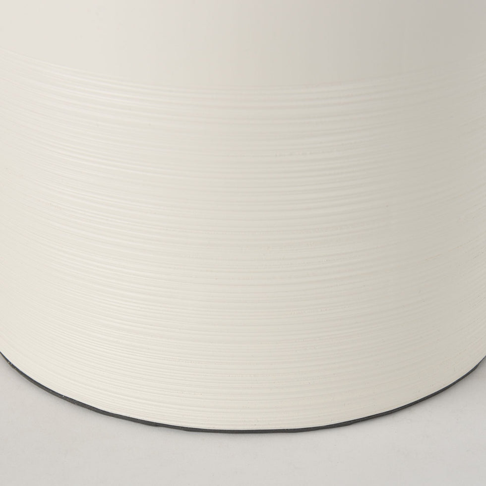 Mercana - Cato Cream Base with White Shade Table Lamp