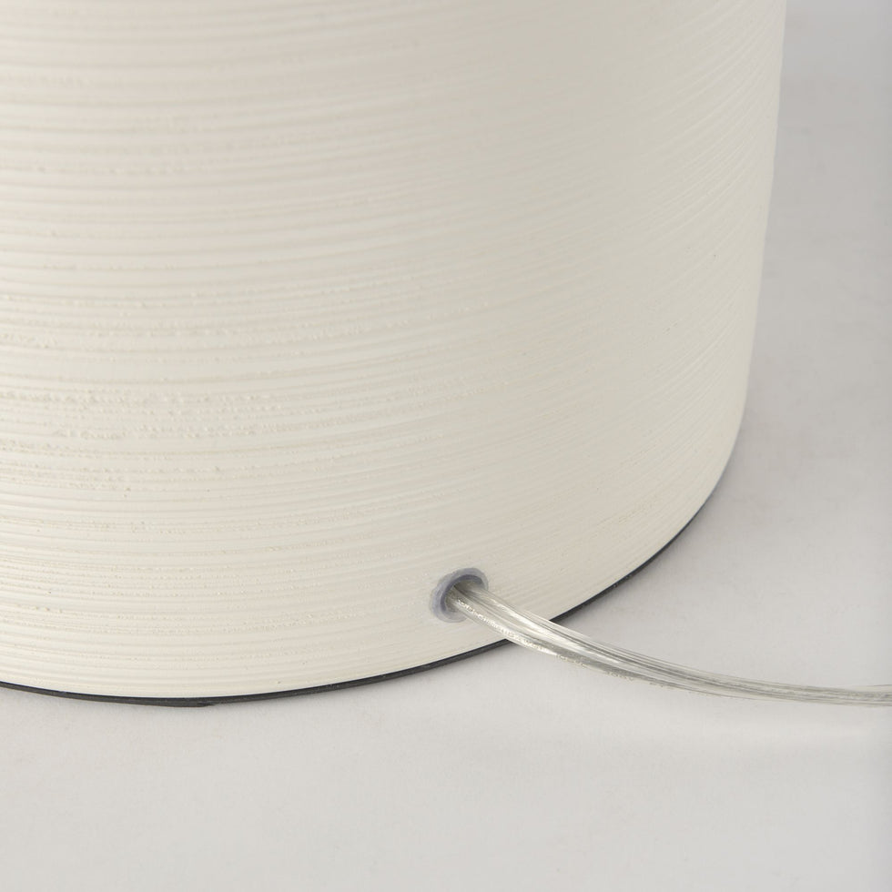 Mercana - Cato Cream Base with White Shade Table Lamp