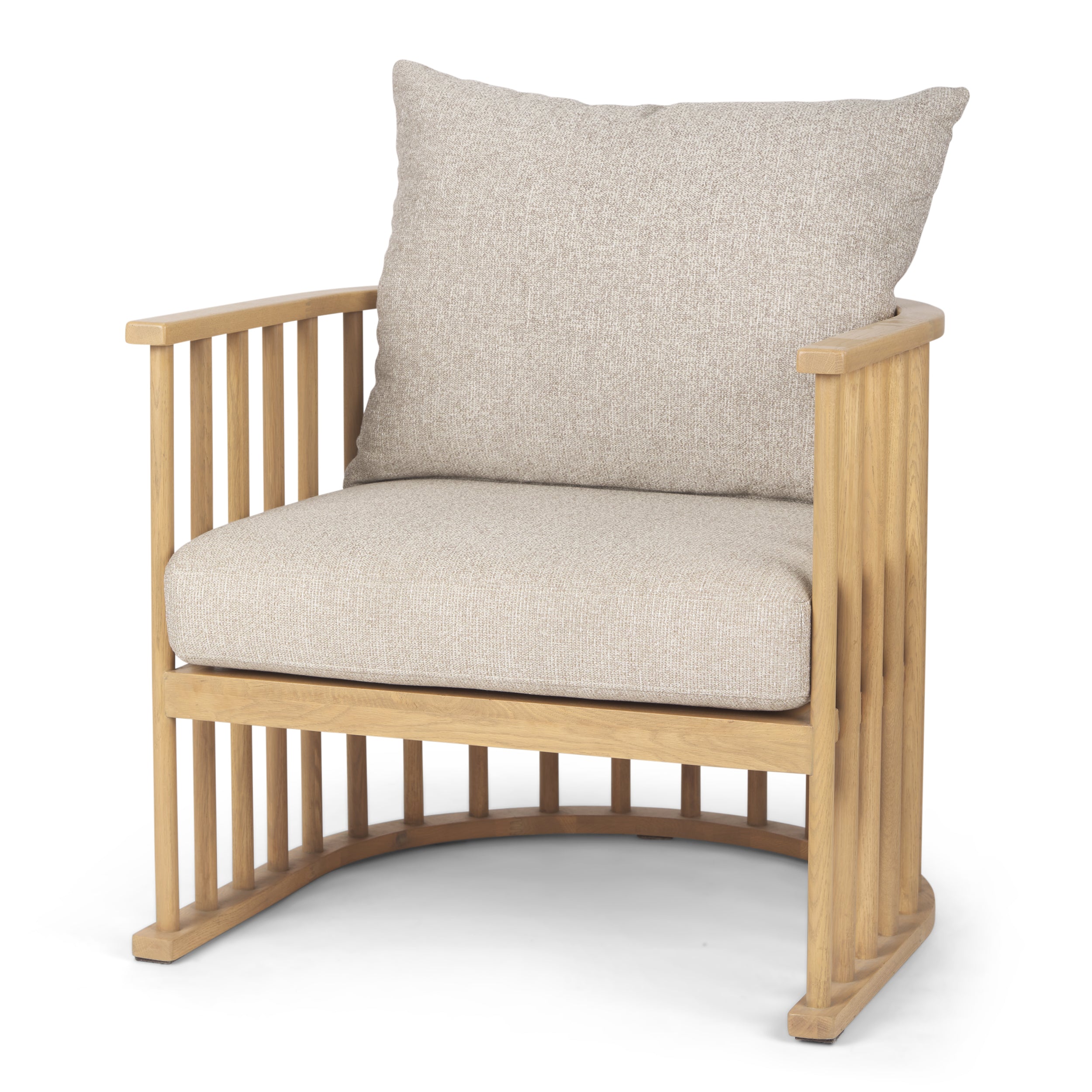 Mercana - Kopari Upholstered Accent Chair in Beige, Solid Wood