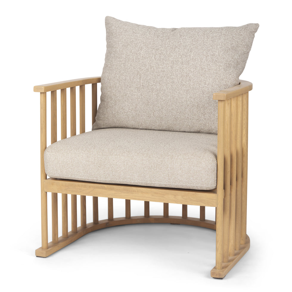Mercana - Kopari Upholstered Accent Chair in Beige, Solid Wood