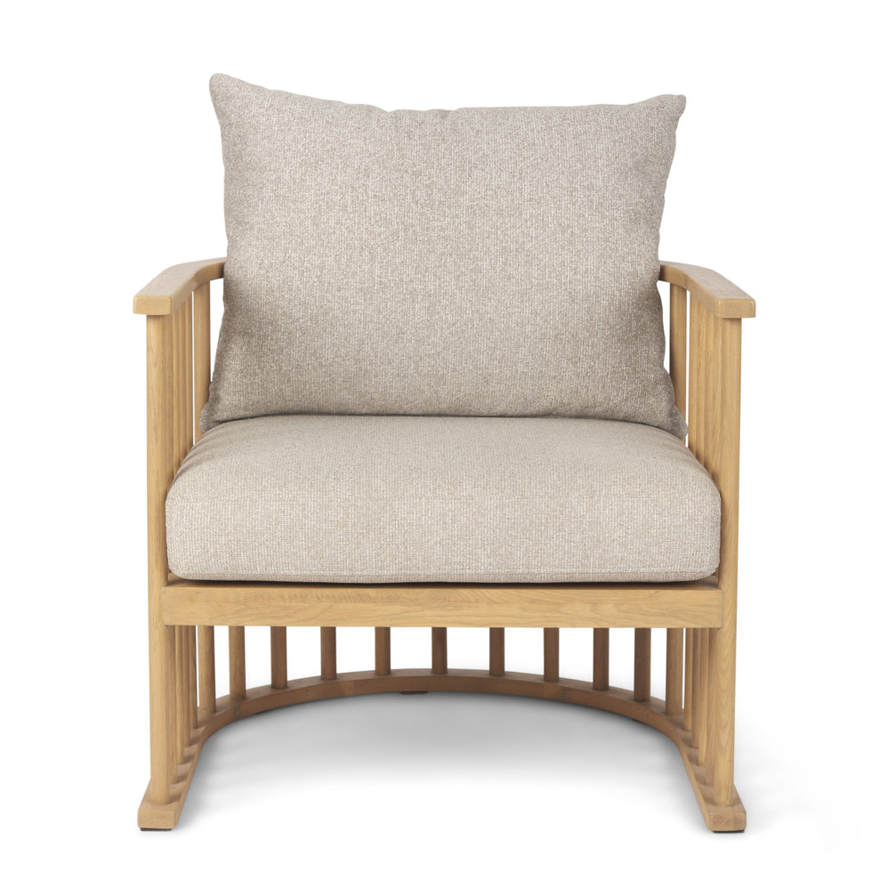 Mercana - Kopari Upholstered Accent Chair in Beige, Solid Wood