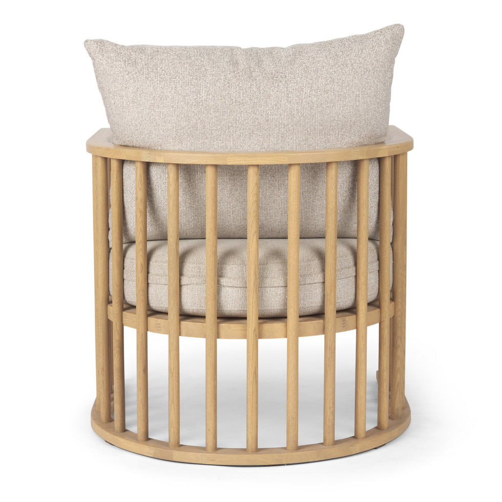 Mercana - Kopari Upholstered Accent Chair in Beige, Solid Wood