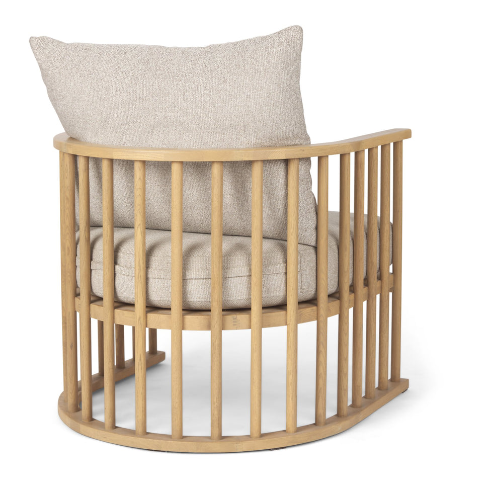 Mercana - Kopari Upholstered Accent Chair in Beige, Solid Wood
