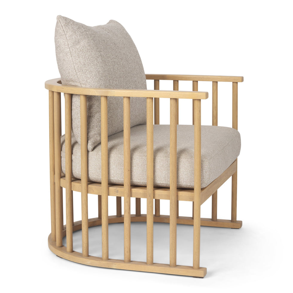 Mercana - Kopari Upholstered Accent Chair in Beige, Solid Wood