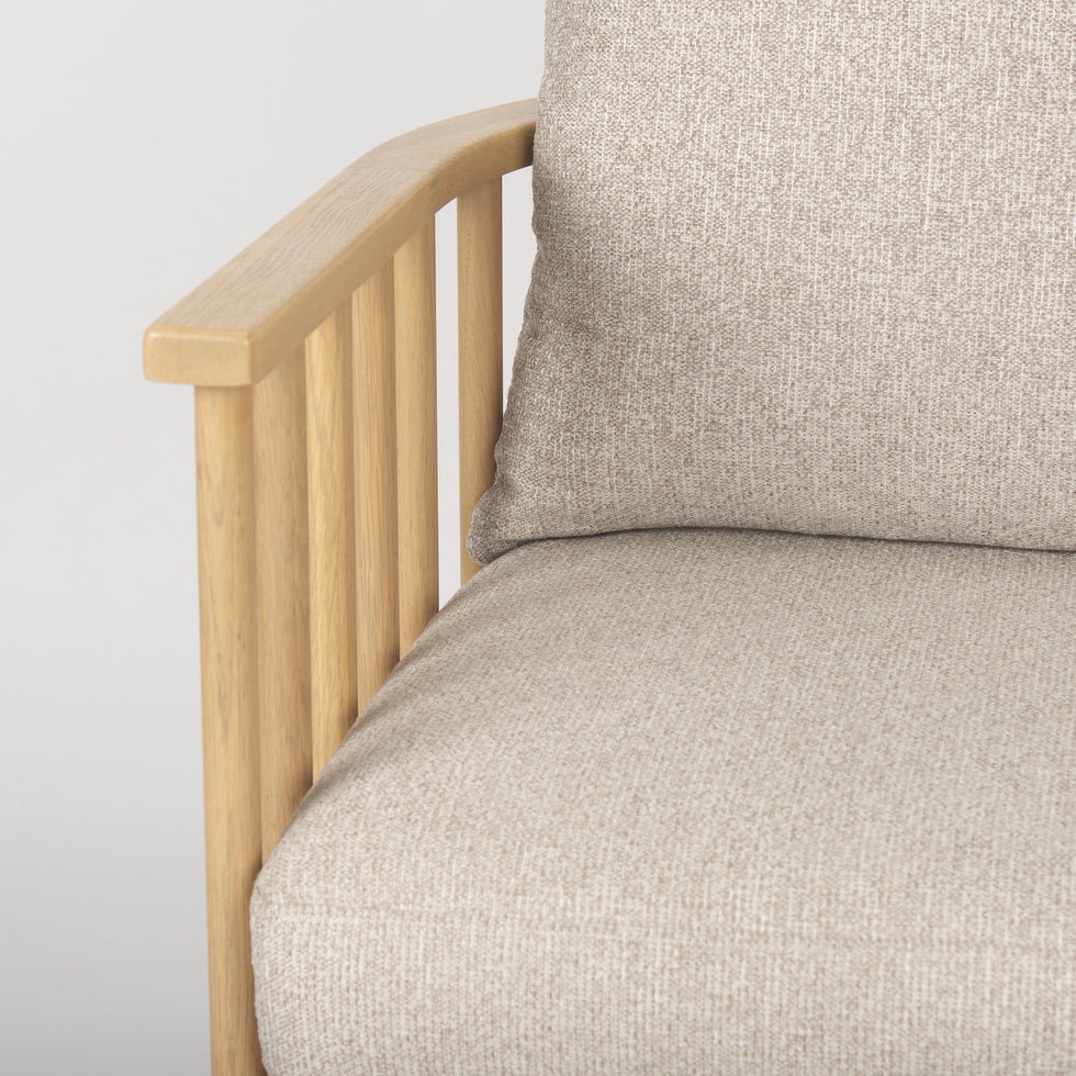 Mercana - Kopari Upholstered Accent Chair in Beige, Solid Wood