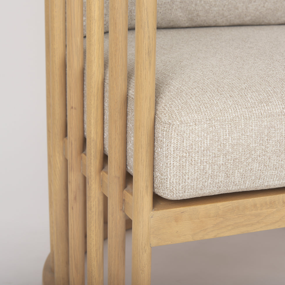 Mercana - Kopari Upholstered Accent Chair in Beige, Solid Wood
