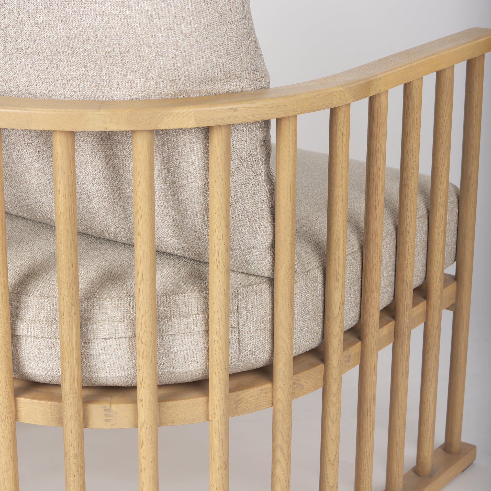 Mercana - Kopari Upholstered Accent Chair in Beige, Solid Wood