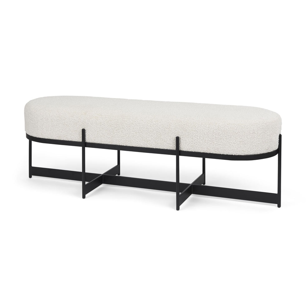 Mercana - Amelia Bench with Black Metal in Cream