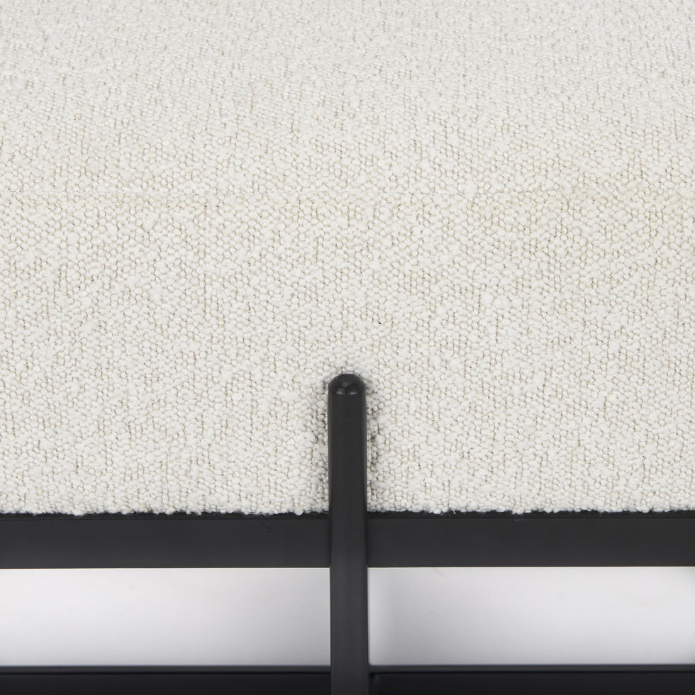 Mercana - Amelia Bench with Black Metal in Cream